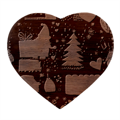 Christmas Santa Claus Heart Wood Jewelry Box