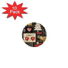 Christmas Reindeer 1  Mini Buttons (10 Pack) 