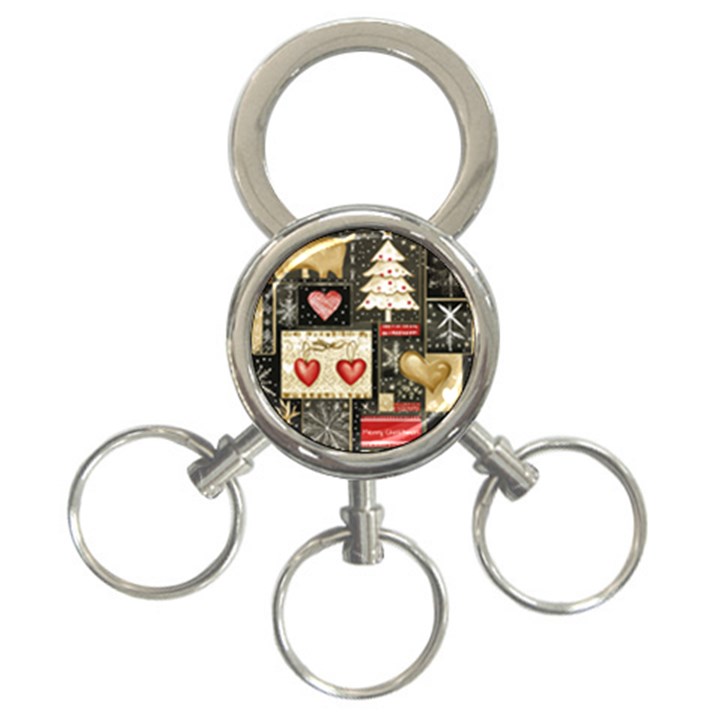 Christmas Reindeer 3-Ring Key Chain