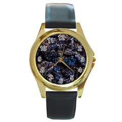 Rocky Lake Reflection  Round Gold Metal Watch by dflcprintsclothing