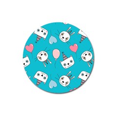 Birtay Cats Bunnies, Koteto Magnet 3  (round)