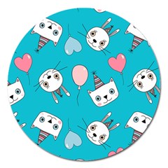 Birtay Cats Bunnies, Koteto Magnet 5  (round)