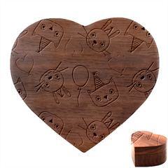 Birtay Cats Bunnies, Koteto Heart Wood Jewelry Box