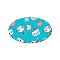 Birtay Cats Bunnies, Koteto Sticker (oval)