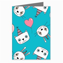 Birtay Cats Bunnies, Koteto Greeting Card by kyorashop23