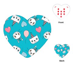 Birtay Cats Bunnies, Koteto Playing Cards Single Design (heart)