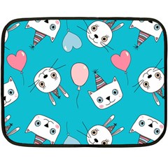 Birtay Cats Bunnies, Koteto Two Sides Fleece Blanket (mini)