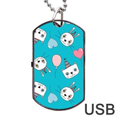 Birtay Cats Bunnies, Koteto Dog Tag Usb Flash (one Side)