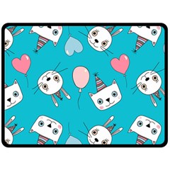 Birtay Cats Bunnies, Koteto Two Sides Fleece Blanket (large)