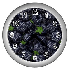 Blackberry Fruit, Fruit Wall Clock (silver)