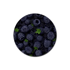 Blackberry Fruit, Fruit Rubber Round Coaster (4 Pack)