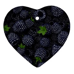 Blackberry Fruit, Fruit Heart Ornament (two Sides)