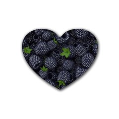 Blackberry Fruit, Fruit Rubber Heart Coaster (4 Pack)