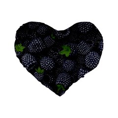 Blackberry Fruit, Fruit Standard 16  Premium Heart Shape Cushions