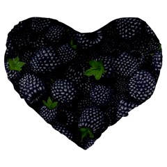 Blackberry Fruit, Fruit Large 19  Premium Heart Shape Cushions