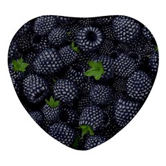 Blackberry Fruit, Fruit Heart Glass Fridge Magnet (4 Pack) by kyorashop23