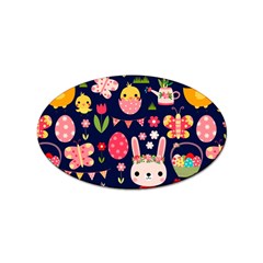 Bunny - Easter Pattern Sticker Oval (10 pack)