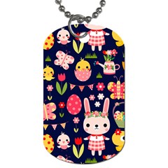 Bunny - Easter Pattern Dog Tag (Two Sides)