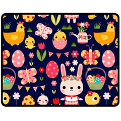 Bunny - Easter Pattern Fleece Blanket (Medium)