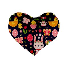 Bunny - Easter Pattern Standard 16  Premium Heart Shape Cushions