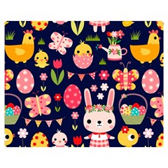 Bunny - Easter Pattern Two Sides Premium Plush Fleece Blanket (Teen Size)