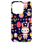 Bunny - Easter Pattern iPhone 14 Pro Black UV Print Case Front