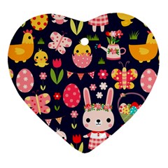 Bunny - Easter Pattern Ornament (heart)