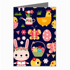 Bunny - Easter Pattern Greeting Card by kyorashop23