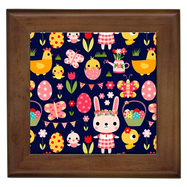 Bunny - Easter Pattern Framed Tile