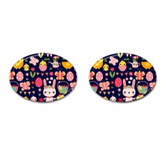 Bunny - Easter Pattern Cufflinks (oval)