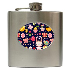 Bunny - Easter Pattern Hip Flask (6 Oz)