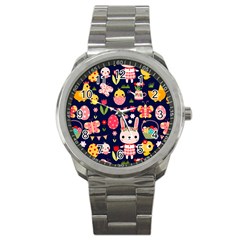 Bunny - Easter Pattern Sport Metal Watch by kyorashop23