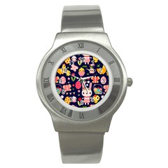 Bunny - Easter Pattern Stainless Steel Watch