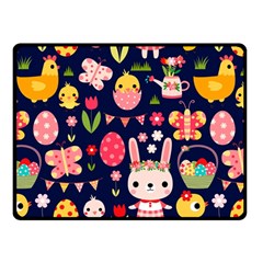 Bunny - Easter Pattern Two Sides Fleece Blanket (small)