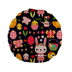 Bunny - Easter Pattern Standard 15  Premium Round Cushions