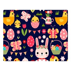 Bunny - Easter Pattern Two Sides Premium Plush Fleece Blanket (large)