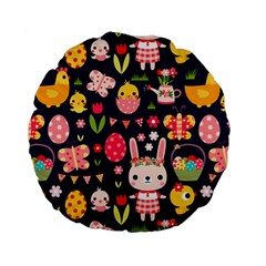 Bunny - Easter Pattern Standard 15  Premium Flano Round Cushions