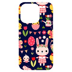 Bunny - Easter Pattern Iphone 14 Pro Black Uv Print Case