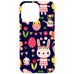 Bunny - Easter Pattern Iphone 15 Pro Max Black Uv Print Pc Hardshell Case by kyorashop23