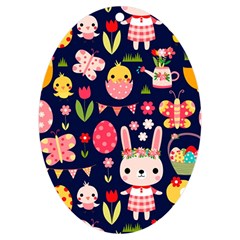 Bunny - Easter Pattern Uv Print Acrylic Ornament Oval