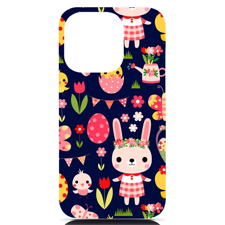 Bunny - Easter Pattern iPhone 14 Pro Black UV Print Case