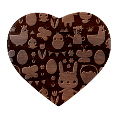 Bunny - Easter Pattern Heart Wood Jewelry Box