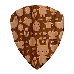 Bunny - Easter Pattern Wood Guitar Pick (set Of 10) by kyorashop23