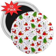 Christmas Pattern, Pattern, Christmas 3  Magnets (10 Pack) 