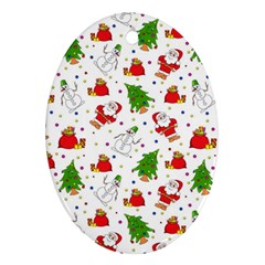 Christmas Pattern, Pattern, Christmas Ornament (oval)