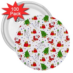 Christmas Pattern, Pattern, Christmas 3  Buttons (100 Pack) 