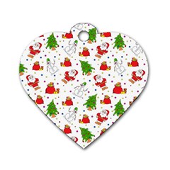 Christmas Pattern, Pattern, Christmas Dog Tag Heart (two Sides)