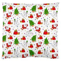 Christmas Pattern, Pattern, Christmas Large Premium Plush Fleece Cushion Case (two Sides)