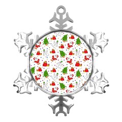 Christmas Pattern, Pattern, Christmas Metal Small Snowflake Ornament