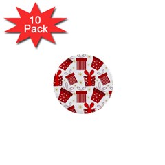 Christmas Texture, Pattern, Red, Craciun, Christmas, Bow, Gift 1  Mini Buttons (10 Pack) 